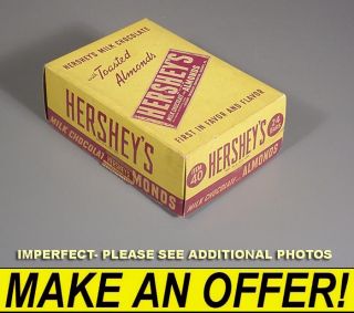   Vintage Hersheys Hershey Milk Chocolate Almond Candy Bar Display Box