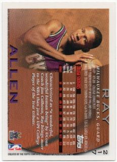 1996 97 ray allen topps chrome 217 rookie rc player ray allen set 1996 