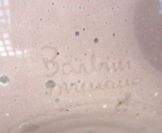 Stunning Large Signed Alfredo Barbini Murano Cluthra Vase Pink Purple 
