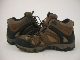 MEN MERRELL 12M BROWN LEATHER / RUBBER WATERPROOF HIKING TRAIL BOOT 