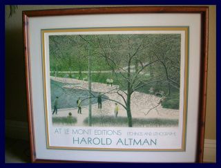 Harold Altman at Le Mont Lithograph Sign Autographed Framed
