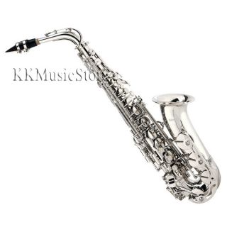New Mendini Nickel Alto Saxophone Sax 10 Reeds $39TUNER
