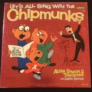Lets All Sing with Alvin and The Chipmunks Vinyl LP Record Album RARE 