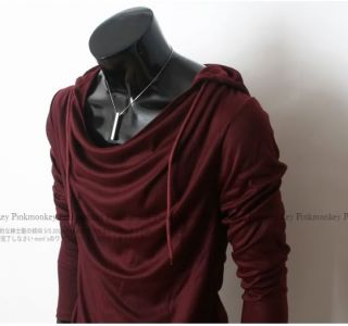 Pile Collar Design Mens Cool Rope Hoodie T Shirt 5 Colors