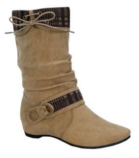 BLOSSOM AMAR 27 Women¡¯s mid calf boots on wrapped wedge heel with 