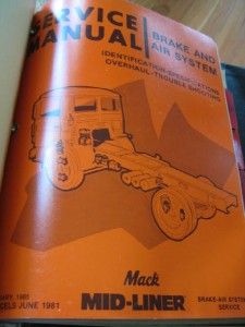 MACK TRUCKS MASTER SERVICE MANUAL MID LINER 1980s Large Binder