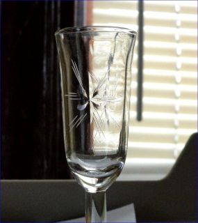 Set 6 Star Cut Crystal Glass Aperitif Stemmed Cordial Glasses