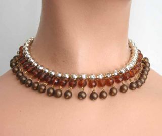 60s ancient civilization simulated amber necklace vintage 60s 