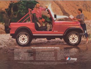 1980 Red Jeep Renegade CJ Color Magazine Ad Beauty