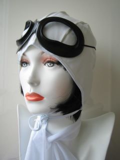 Amelia Earhart Woman Female Aviator Pilot Helmet Goggles Set Disguise 