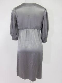 Amanda Uprichard Silver Gray S‎ilk V Neck Dress Sz P