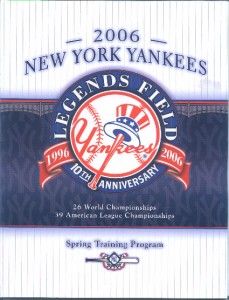 2006 new york yankees spring training program