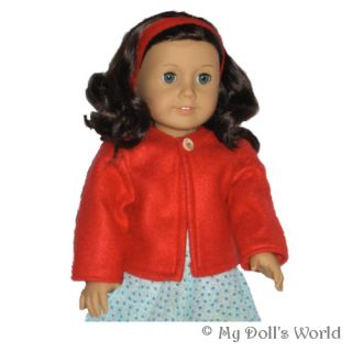 Apple Red Fleece Coat Jacket Fits American Girl Doll
