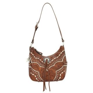 American West Leather Rodeo Womens Fancy Shopper Hobo Bag with Side 