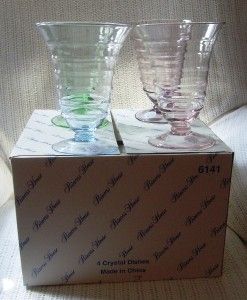 princess house colored crystal large dishes set of 4