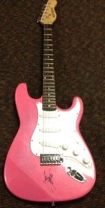 Amy Lee Evanescence Signed Full Size Pink Eletric Guitar RARE GAI 