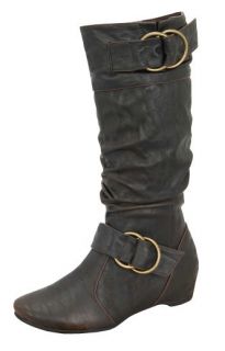 BLOSSOM Amar 9B tall boots wrinkled PU material