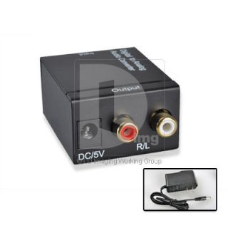 Digital Optical Coax Coaxial Toslink to Analog RCA L R Audio Converter 