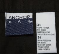 Anchor Bay 100% Cotton Wrinkle Resistant Black Mens Pleated Front 