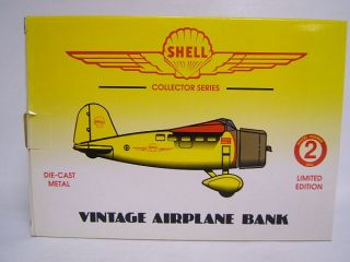 Die Cast Airplane Bank Shell Limited Ed Lockheed Vega