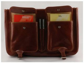 Italian High Quality Calfskin Leather Briefcase Ancona