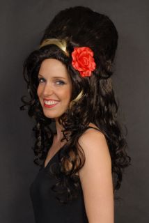 Amy Winehouse Costume Beehive Wig Red Rose
