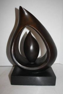 Bronze Sculpture Abstract Teardrp Signed Alexandre Noll