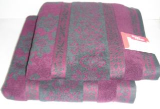   Better Homes and Gardens Egyptian Cotton Bath Towel, Red Currant/Gray