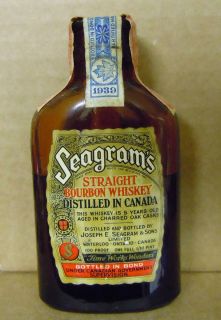 Vintage American Whiskey Bourbon Seagrams 1939