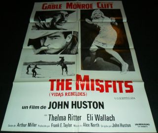 1961 The Misfits Original Poster Marilyn Monroe Clark Gable Montgomery 