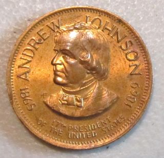ANDREW JOHNSON 17th UNITED STATES PRESIDENT COPPER COIN TOKEN PC3