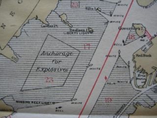 1898 Coast Pilot Map Port of New York Anchorage Grounds