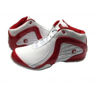 AND1 Rocket 2 0 Mens White Red Mid Basketball Comfort Sneaker D108M 