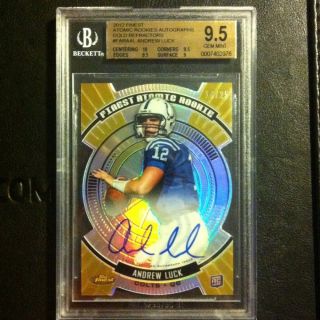 Andrew Luck Topps Finest Rc Gold Atomic Rookie Auto /25 BGS 9.5 w/10 