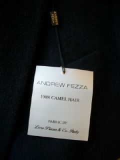 New w Tags Andrew Fezza Camel Sport Coat Dark Blue Sz 42