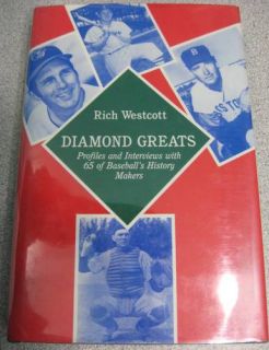 Baseball Book DIAMOND GREATS Signed Bob Feller, Gaylord Perry + 3, 1st 