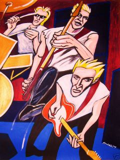    PAINTING outlandos damour sting andy summers stewart copeland fender