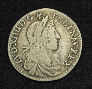   Royal France, Louis XIV. Silver 10 Sols (1/12 Ecu) Coin. Saint André