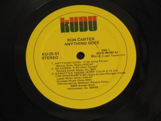 Ron Carter Anything Goes Kudu KU 25 S1 Near Mint
