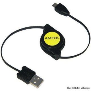 Amzer Micro USB Retractable Data Cable   Black