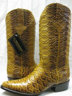 Full Anaconda Snake Skin Design Cowboy Boots Western Shoes Biker Rodeo 