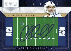 2012 Panini Prominence Field Plate Andrew Luck Autograph RC Card