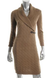Calvin Klein New Taupe Cable Knit Sweater Casual Dress s BHFO