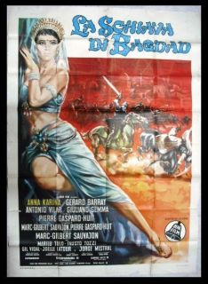 La Schiava Di Bagdad Anna Karina Italian Movie Poster 4F 60s