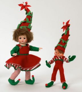   Madame Alexander Christmas with Annalee Doll Felt Holiday Elf