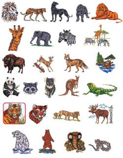 Brother Wild Life Animals Embroidery Design Card SA330