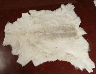 White Riendeer Hide Pelt Rug Throw Animal Fur Skin Warm Winter Decor 