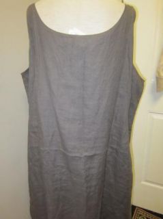 Eileen Fisher Woman Handkerchief Linen Tank Dress Dapple Gray $298 
