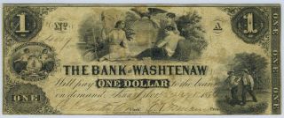 1854 The Bank of Washtenaw Ann Arbor Michigan Obsolete Banknote 