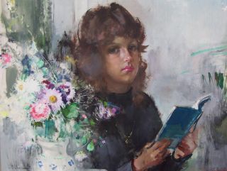 Hungarian Portrait Oil Painting by Antal Jancsek